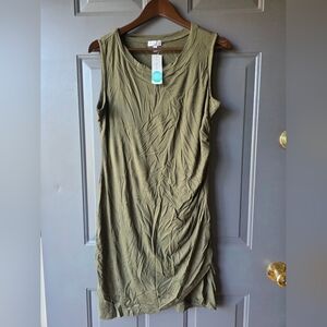 Elegant Olive Green Midi Dress